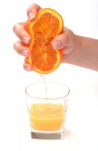 Orange juice squeezed